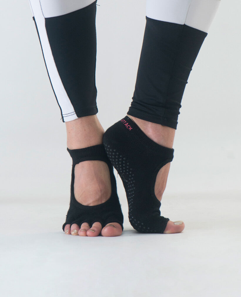Grippy Socks - Half Toe - Black